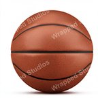 Textured sports ball pattern in warm brown with dark stripes.