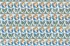 Watercolor religious pattern of Virgin Mary and baby Jesus with vintage botanical olive branches.