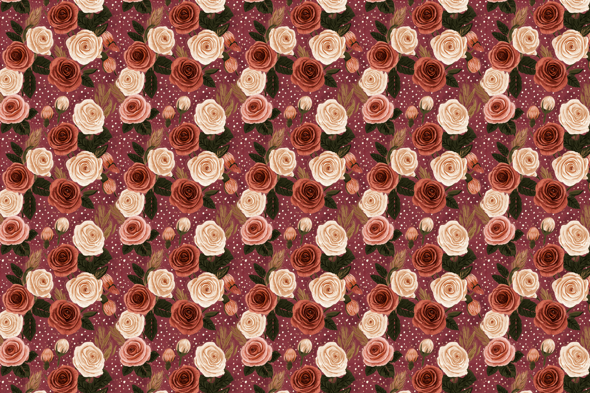 Rustic Roses: Vintage Floral Wrapping Paper