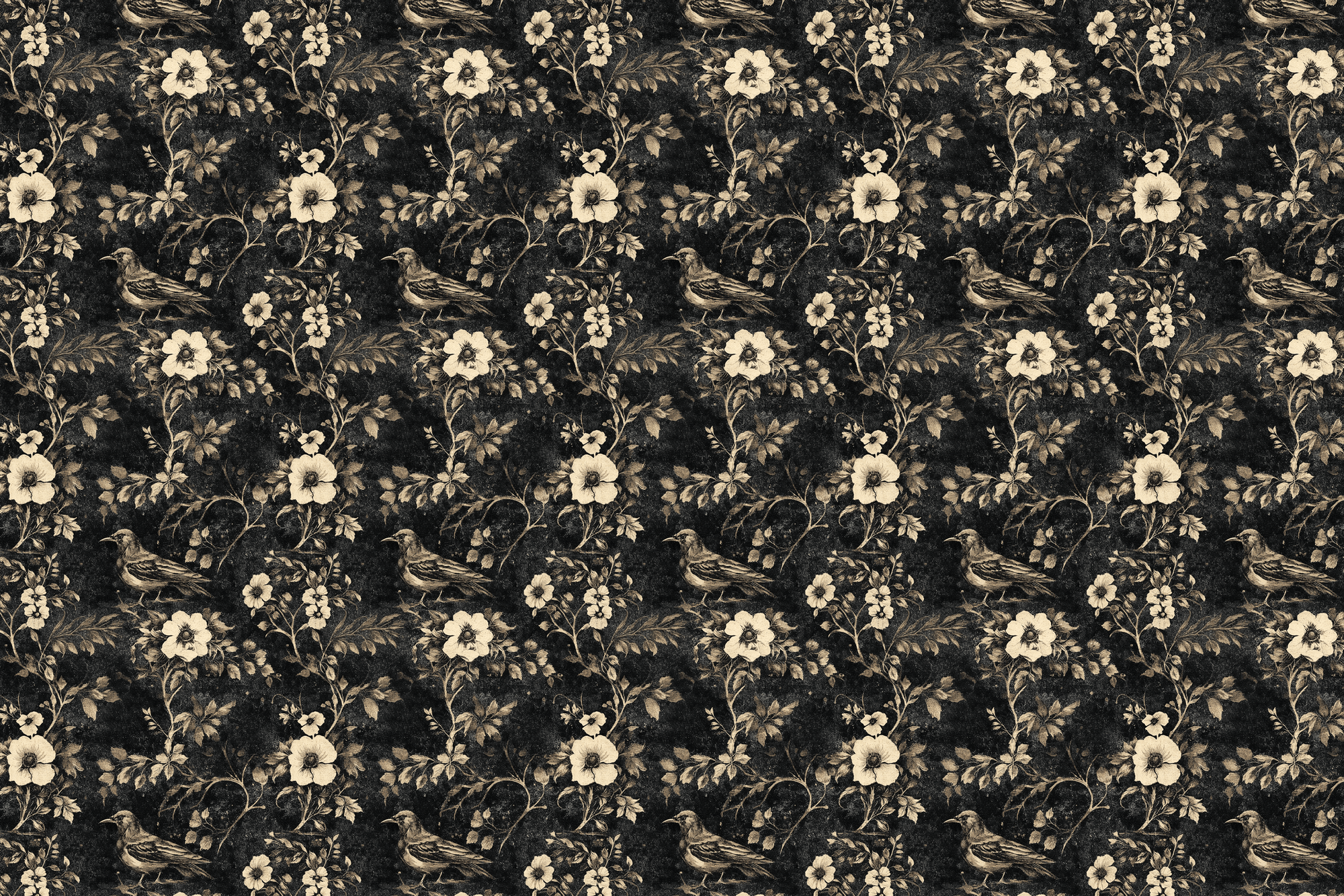 Gothic Grandeur: Vintage Floral Wrapping Paper