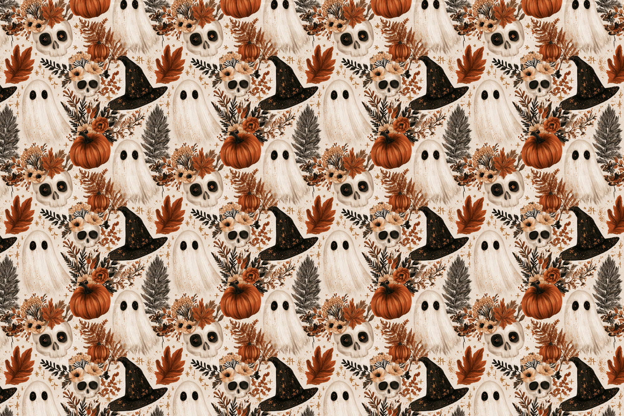 Witchy Woodlands: Vintage Halloween Wrapping Paper
