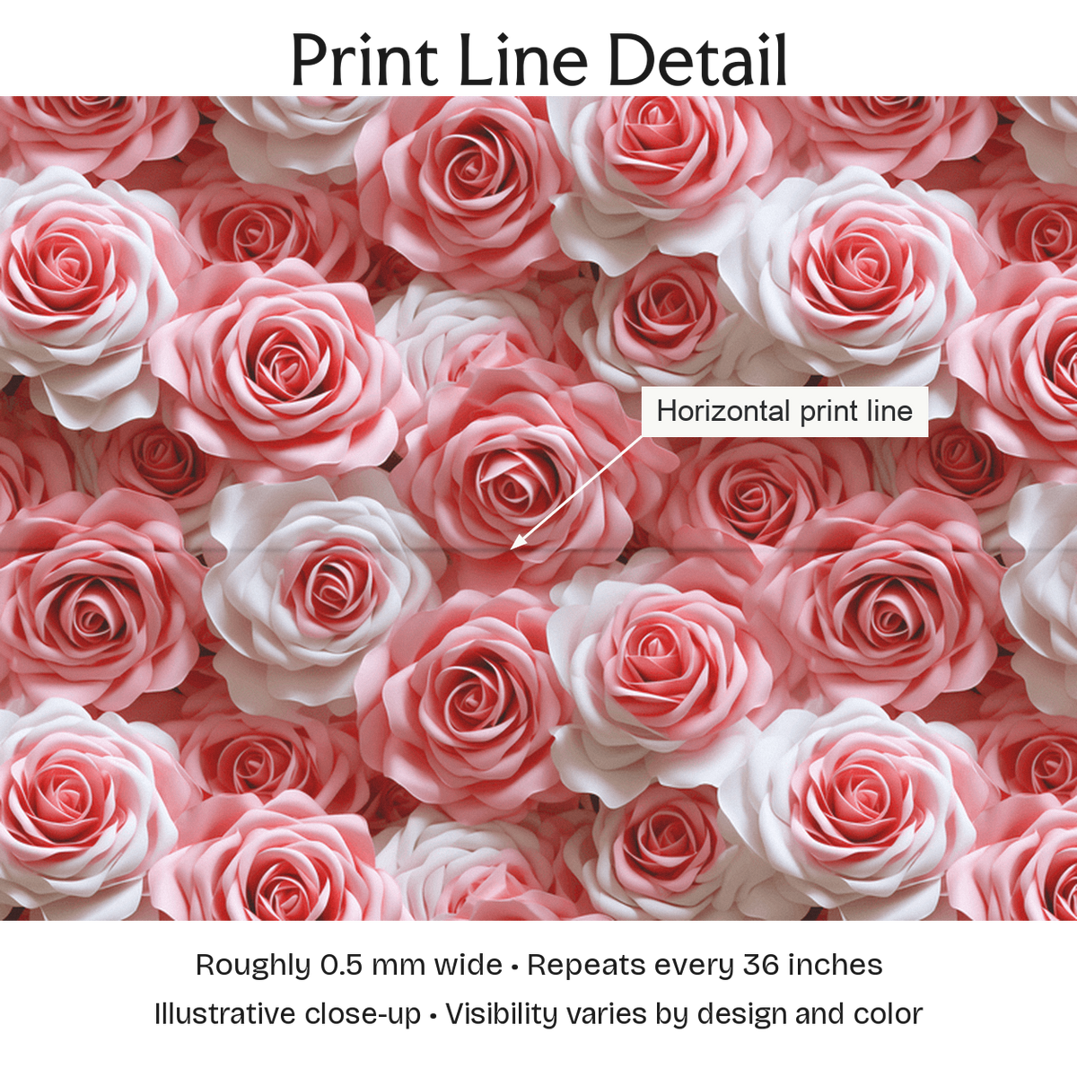 268438 — Print Line Detail. Illustrative close-up; visibility varies by design and color.