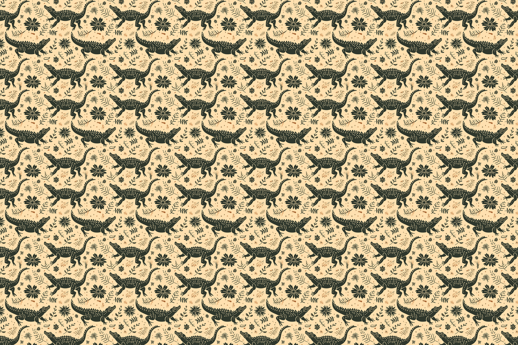 Gator Grove: Rustic Alligator Wrapping Paper
