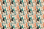 Seamless vintage cowboy boot pattern in terracotta, turquoise, and cream with a retro western aesthetic.