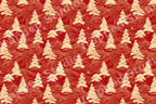 Elegant Japanese red and gold seamless pattern featuring traditional pine trees and swirling wave designs.