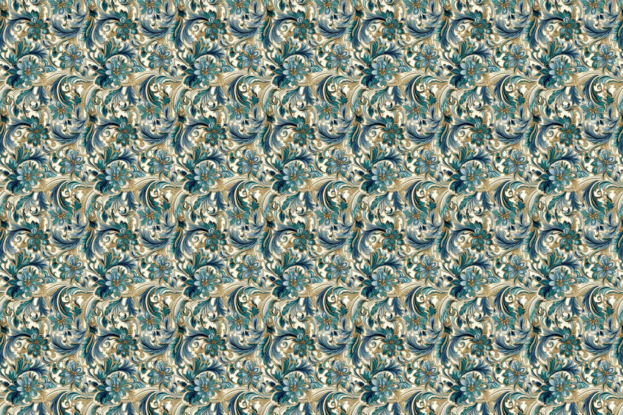 Gilded Grandeur: Floral Paisley Gift Wrap