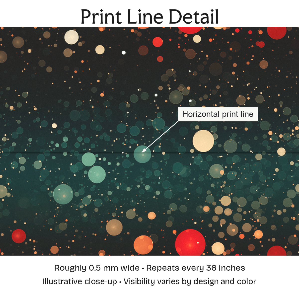 285579 — Print Line Detail. Illustrative close-up; visibility varies by design and color.