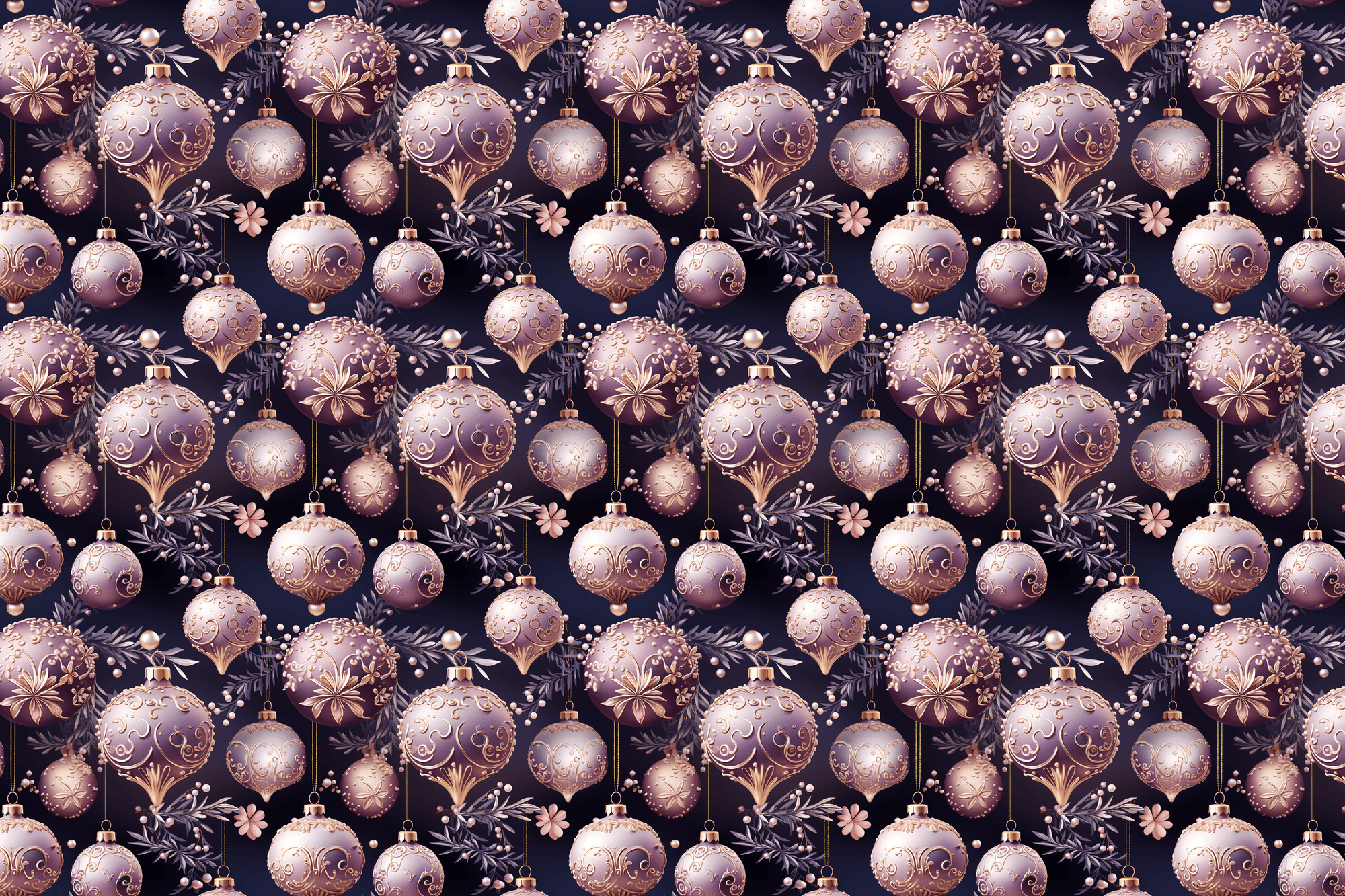 Opulent Orchid Ornaments: Christmas Gift Wrap