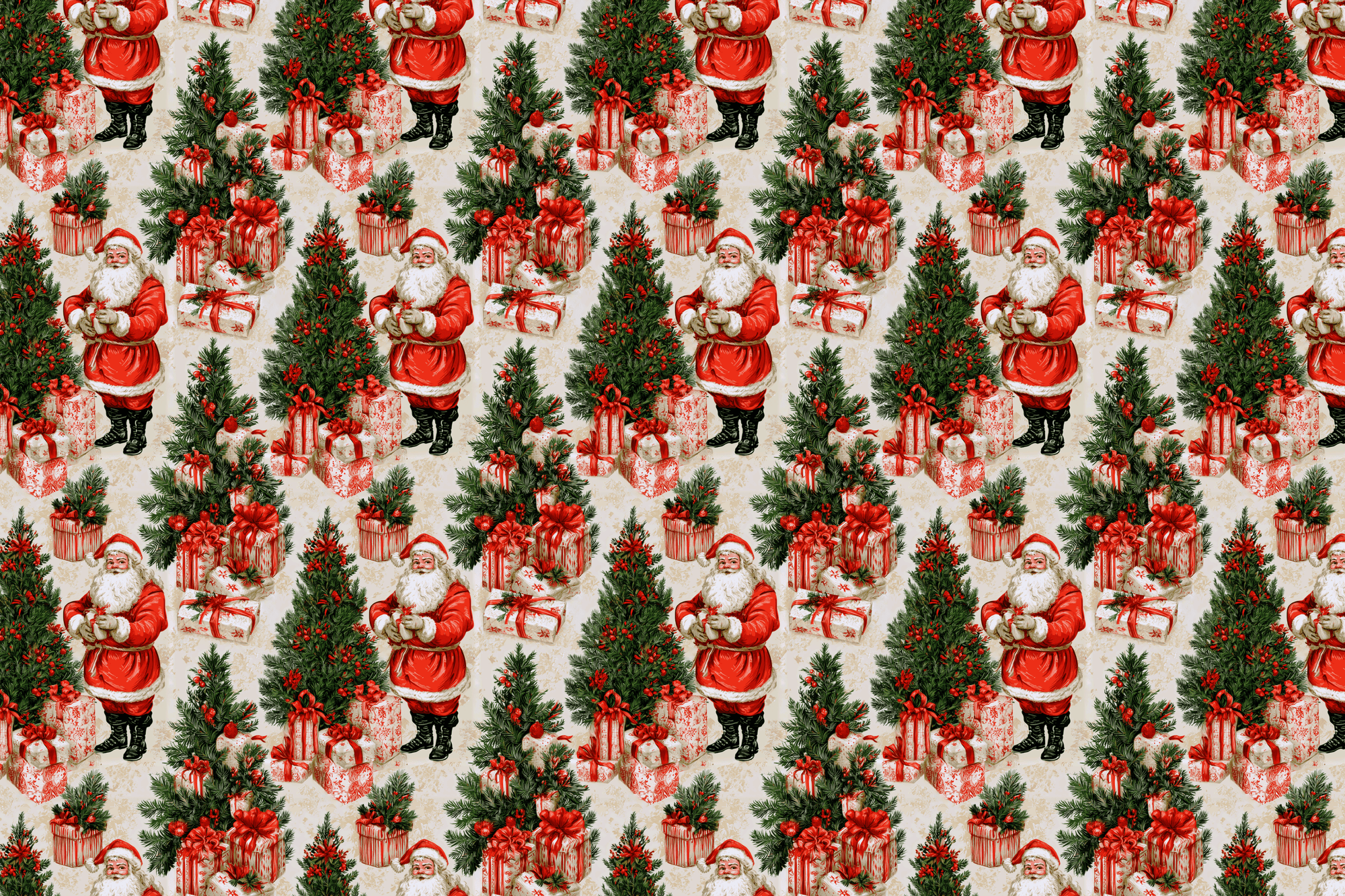 Classic Klaus: Vintage Santa Wrapping Paper