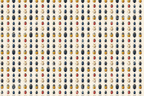 Seamless insect pattern with blue, red, yellow, and ivory beetles on a cream background.
