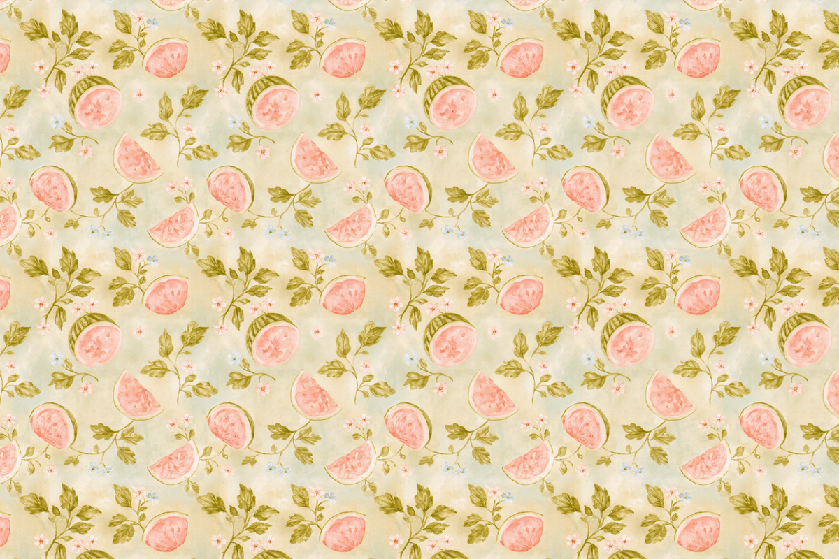 Seedless Romance: Watermelon Botanical Gift Wrap