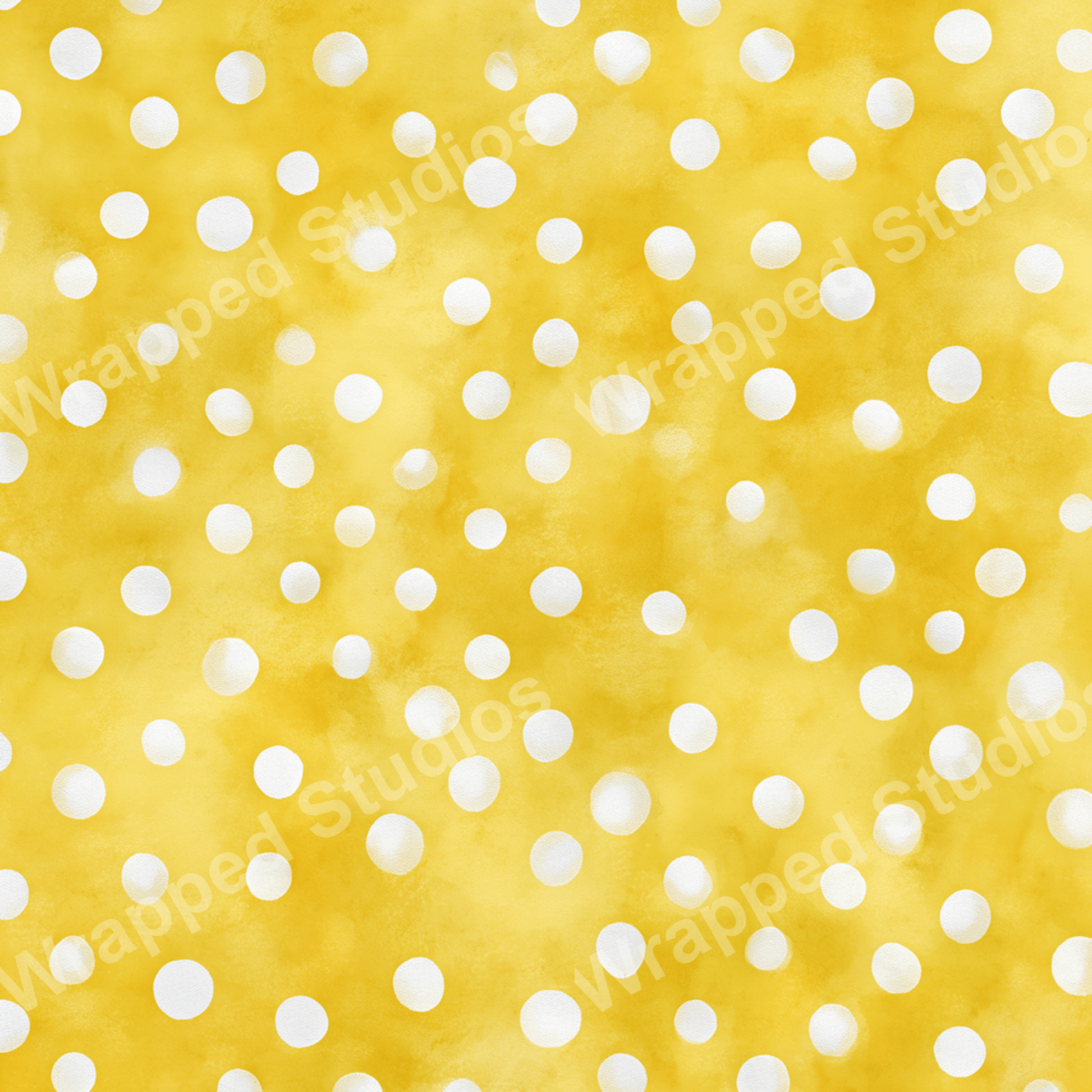 Abstract yellow and white polka dot pattern with a cheerful, modern aesthetic.