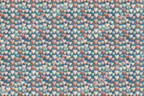 Sweet heart pattern in shades of red, pink, and blue creates a lovely and romantic surface design.