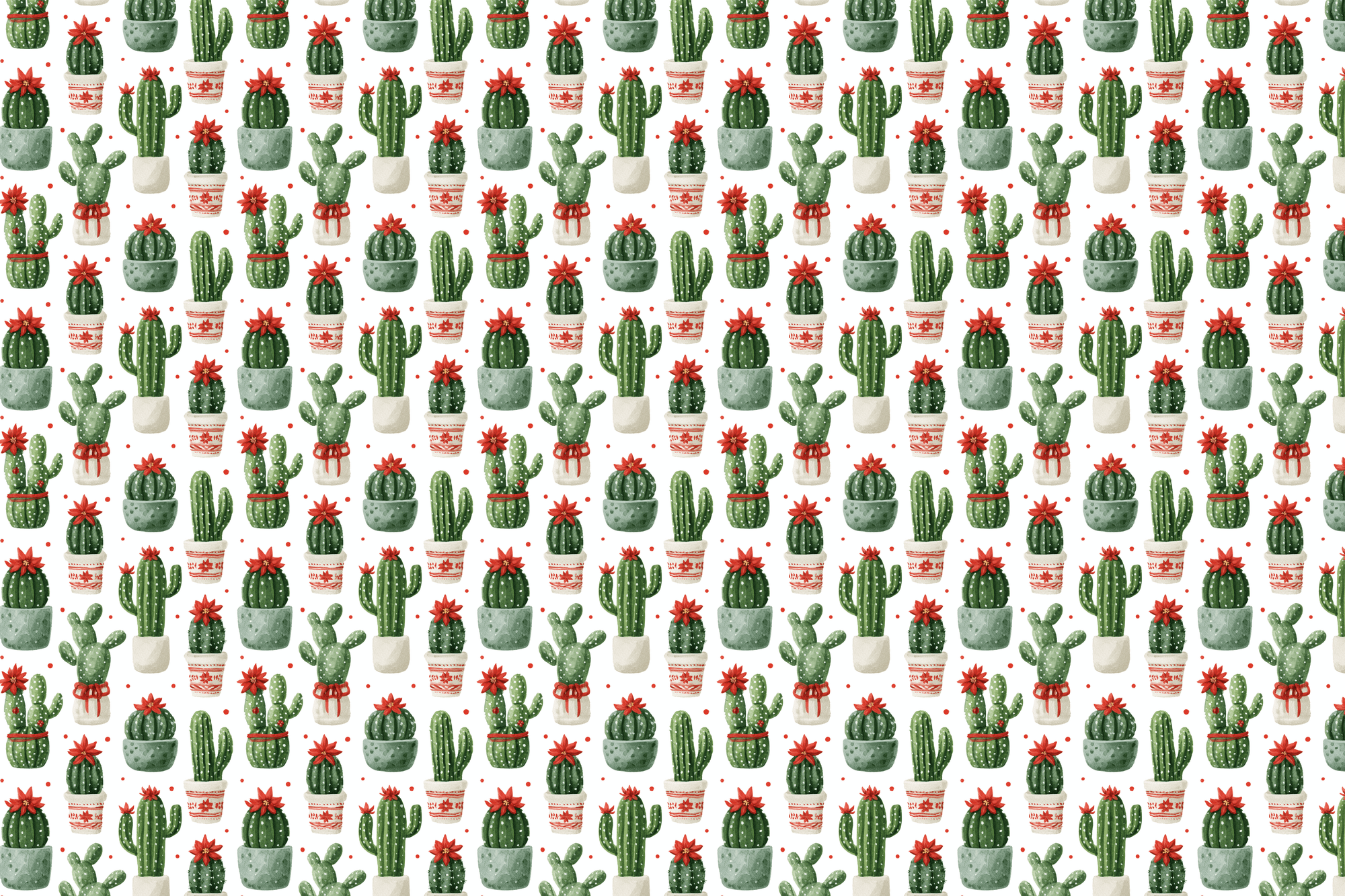 Cozy Cacti: Christmas Cactus Wrapping Paper