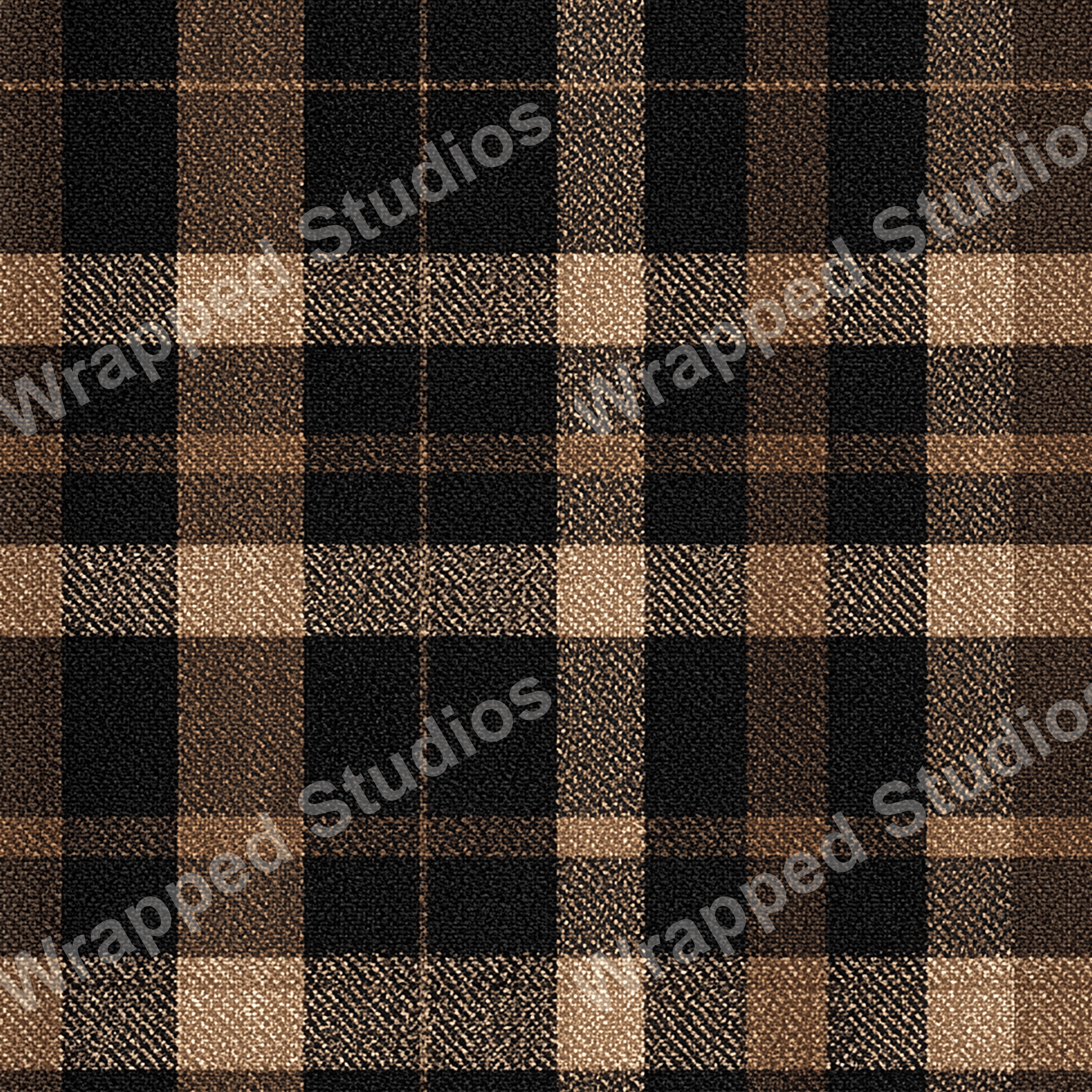 Classic plaid pattern in shades of brown and black forms a timeless tartan design.