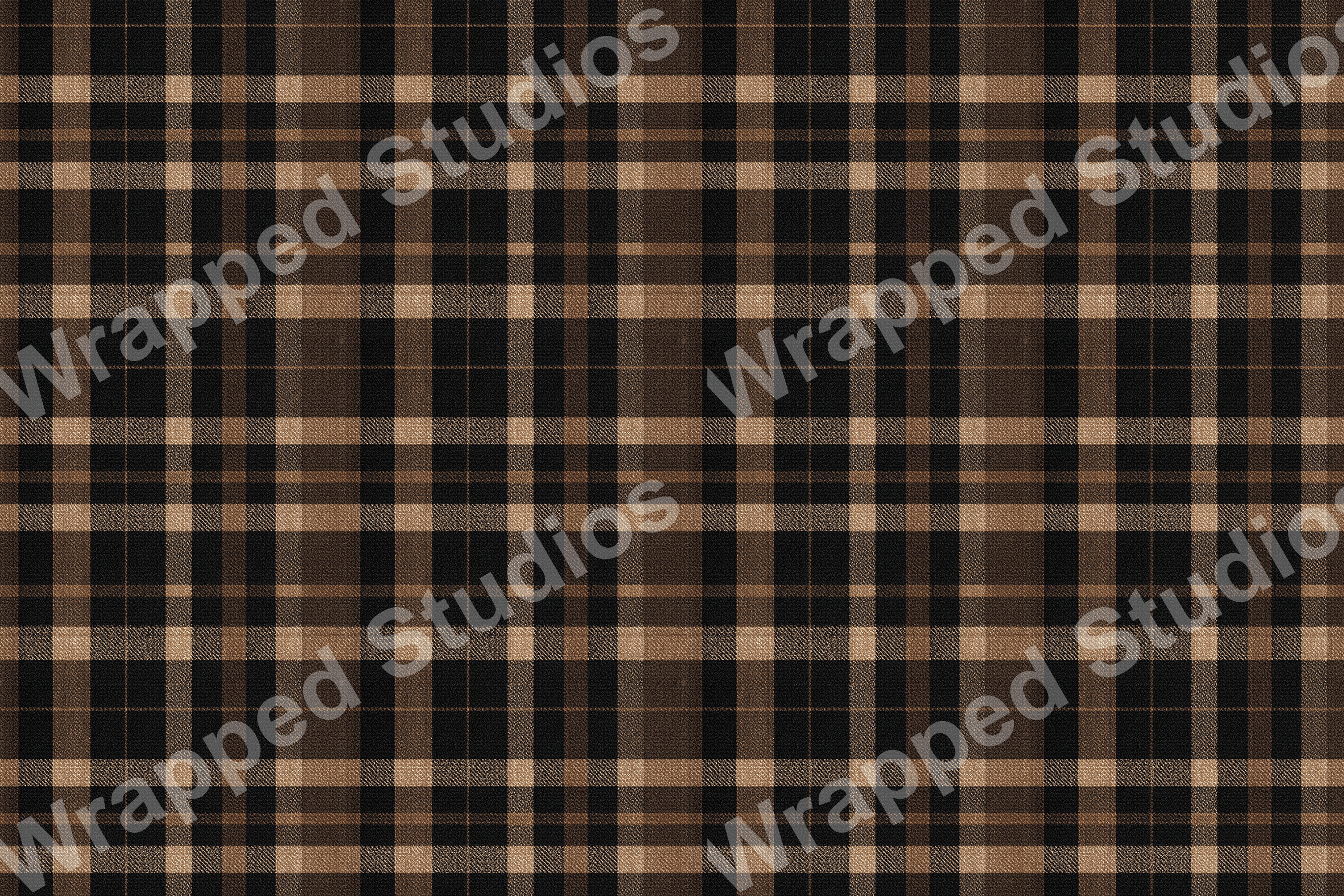 Classic brown and black plaid pattern.