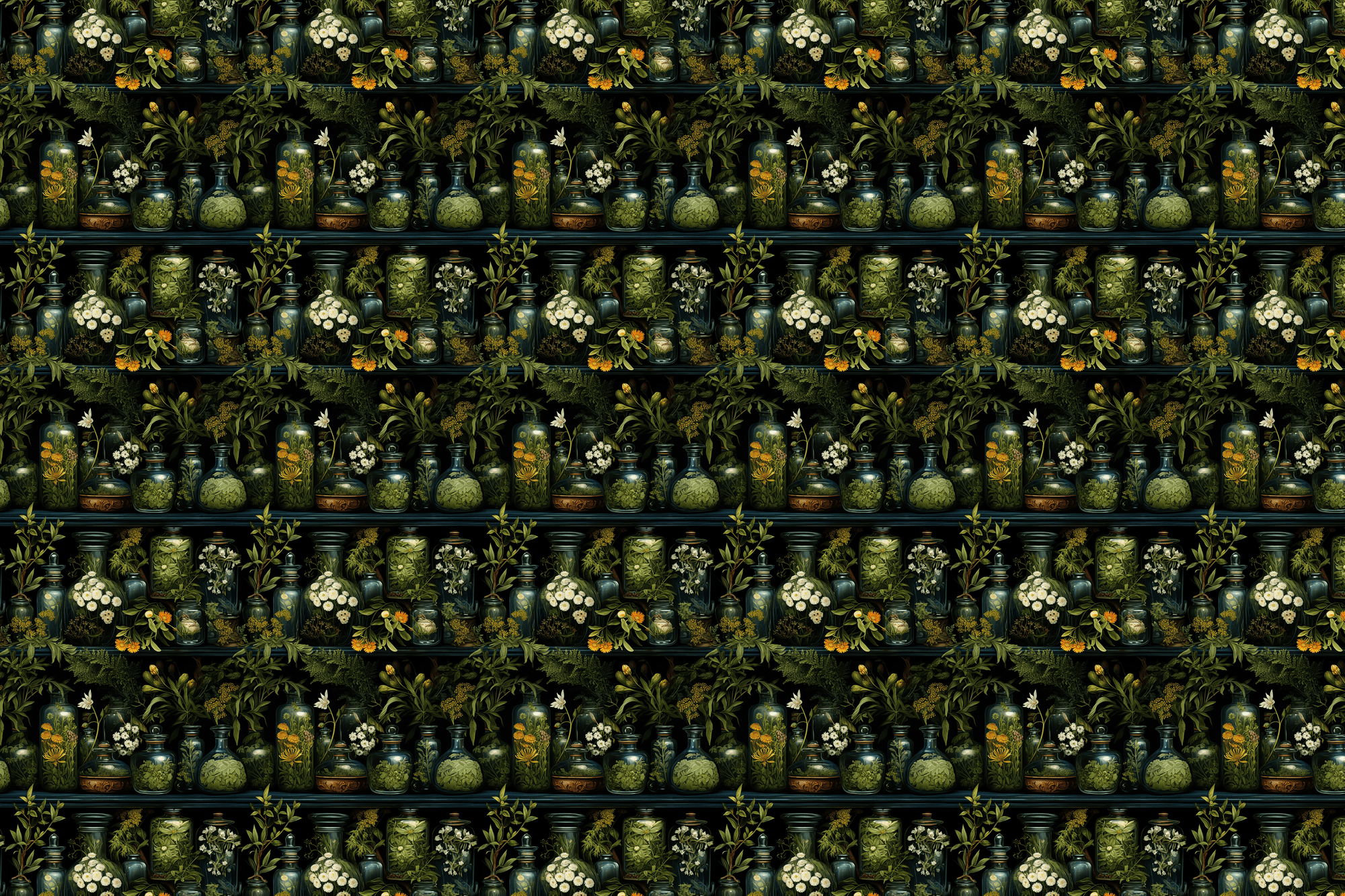 Enchanted Elixirs: Botanical Whimsigoth Wrapping Paper