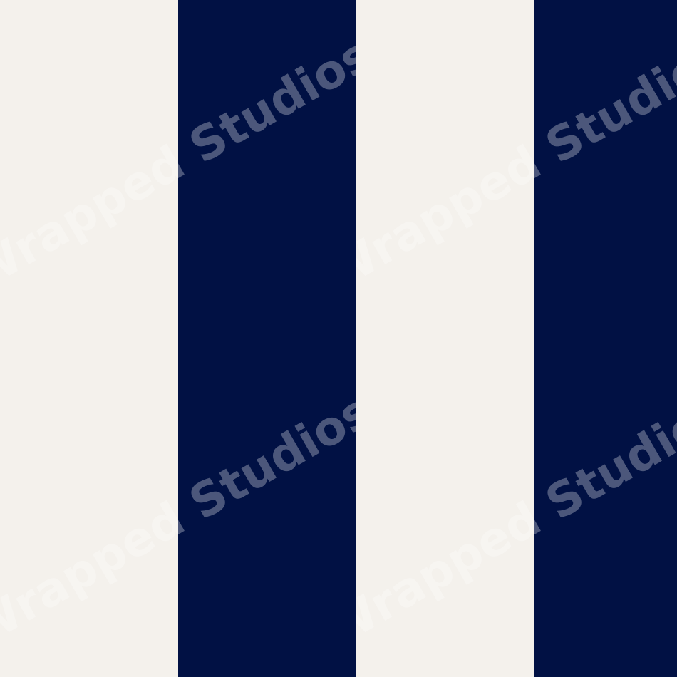 Classic navy blue and cream vertical stripe pattern in a bold nautical design.