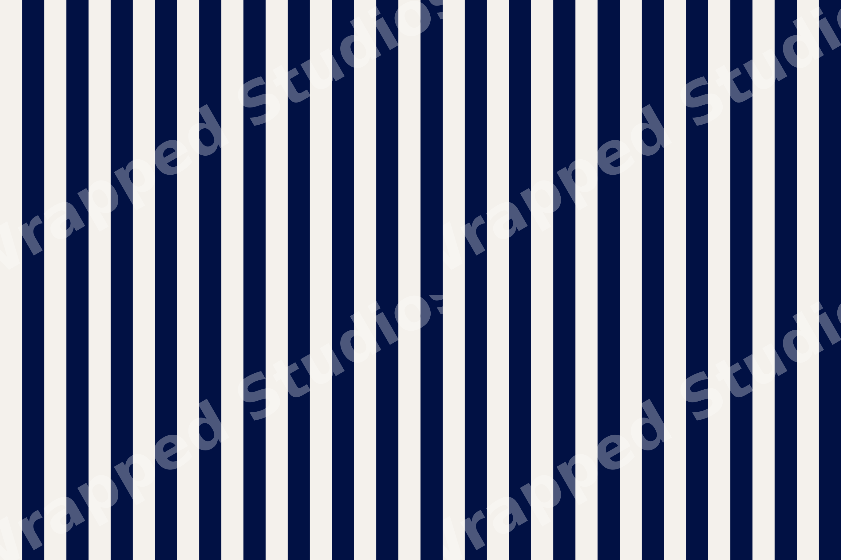Classic navy blue and cream vertical stripe pattern with a minimalist nautical aesthetic.