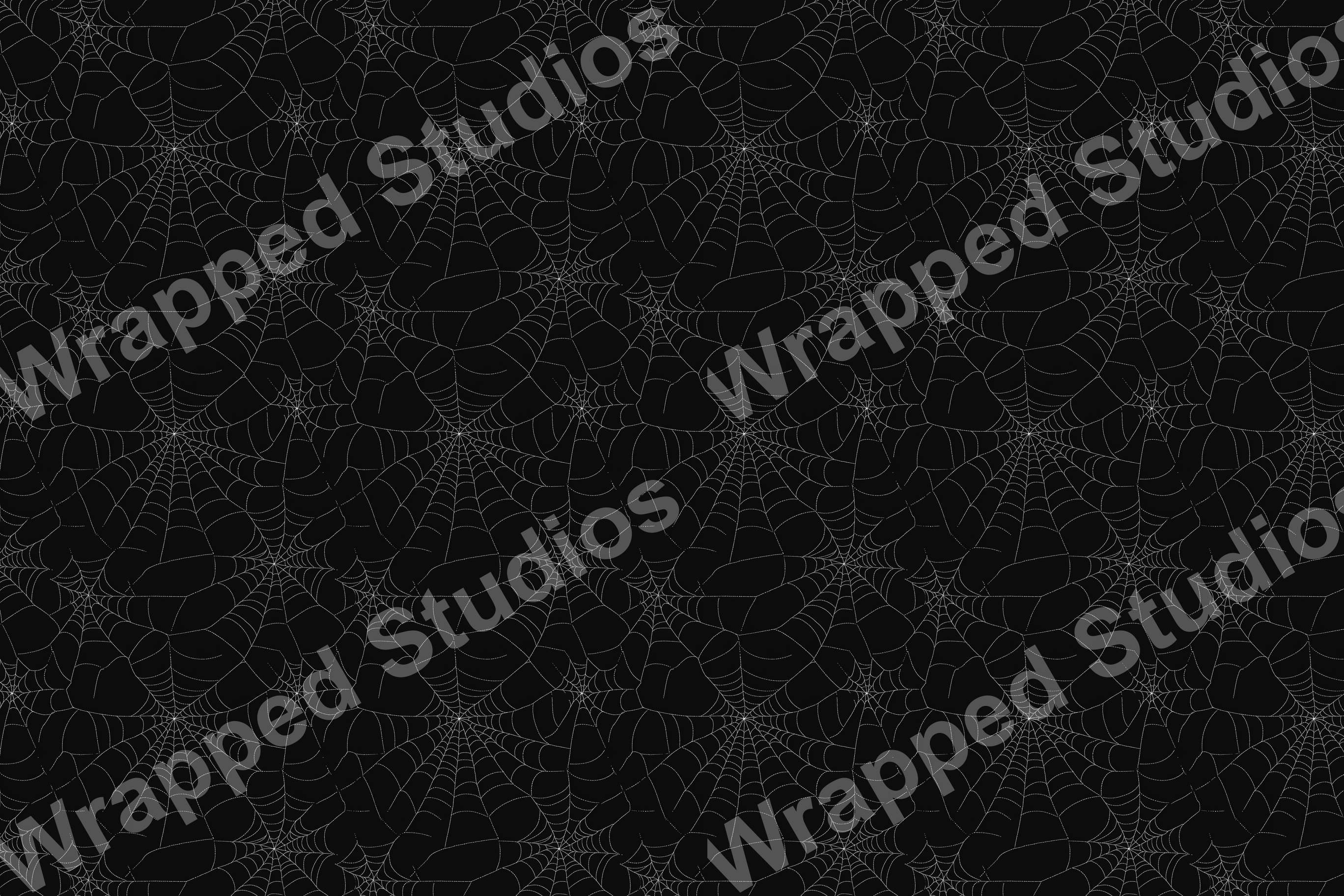 Monochrome spiderweb pattern on black, a spooky Halloween design.
