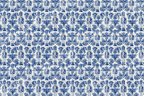 Blue and white Chinoiserie nutcracker Christmas pattern with elegant botanical details.