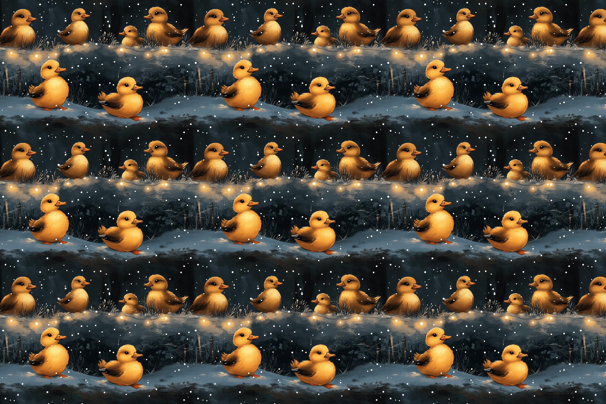 Dashing Ducklings: Winter Wonders Wrapping Paper