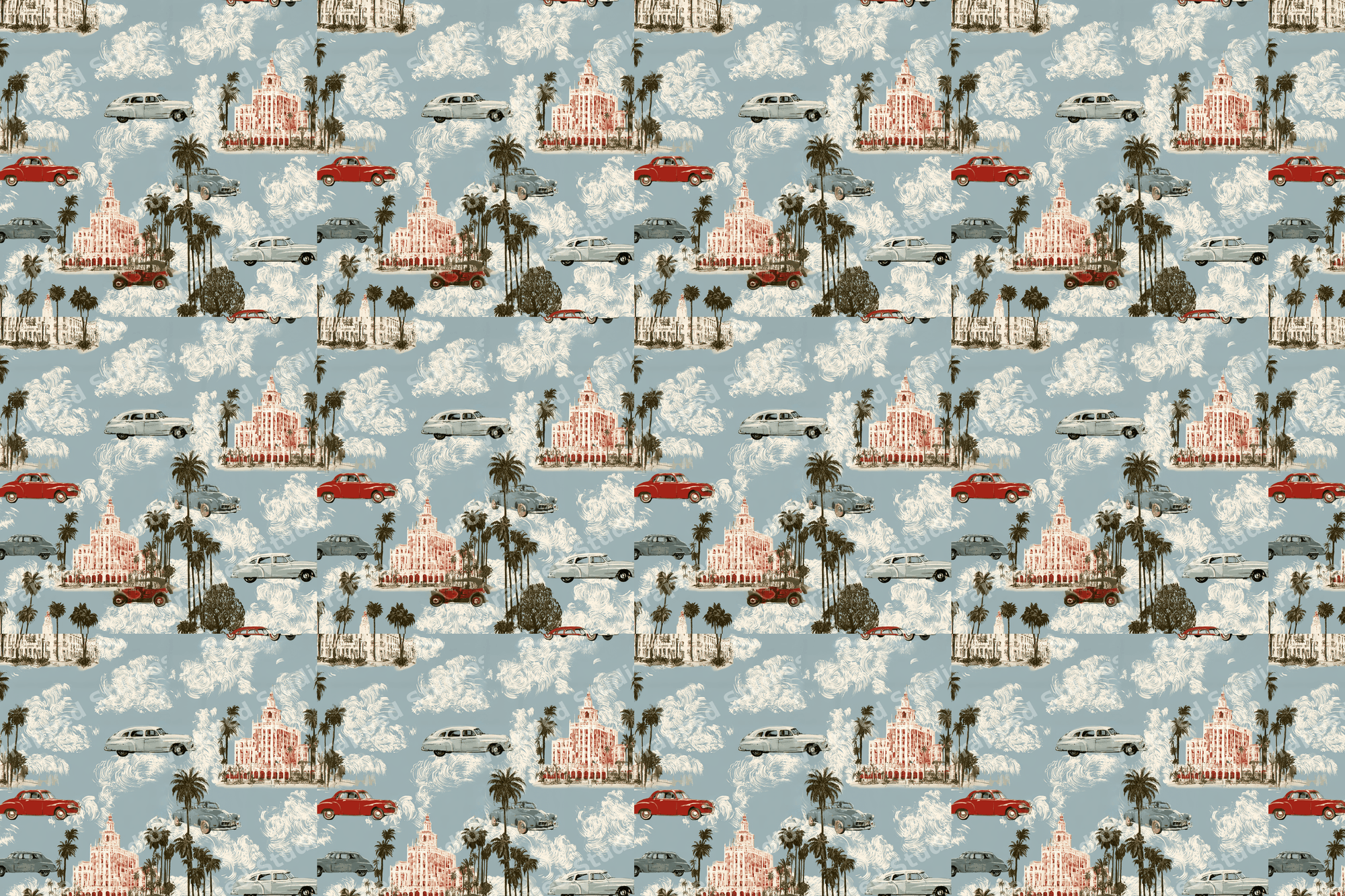 Vintage Hollywood: Retro California Travel Wrapping Paper