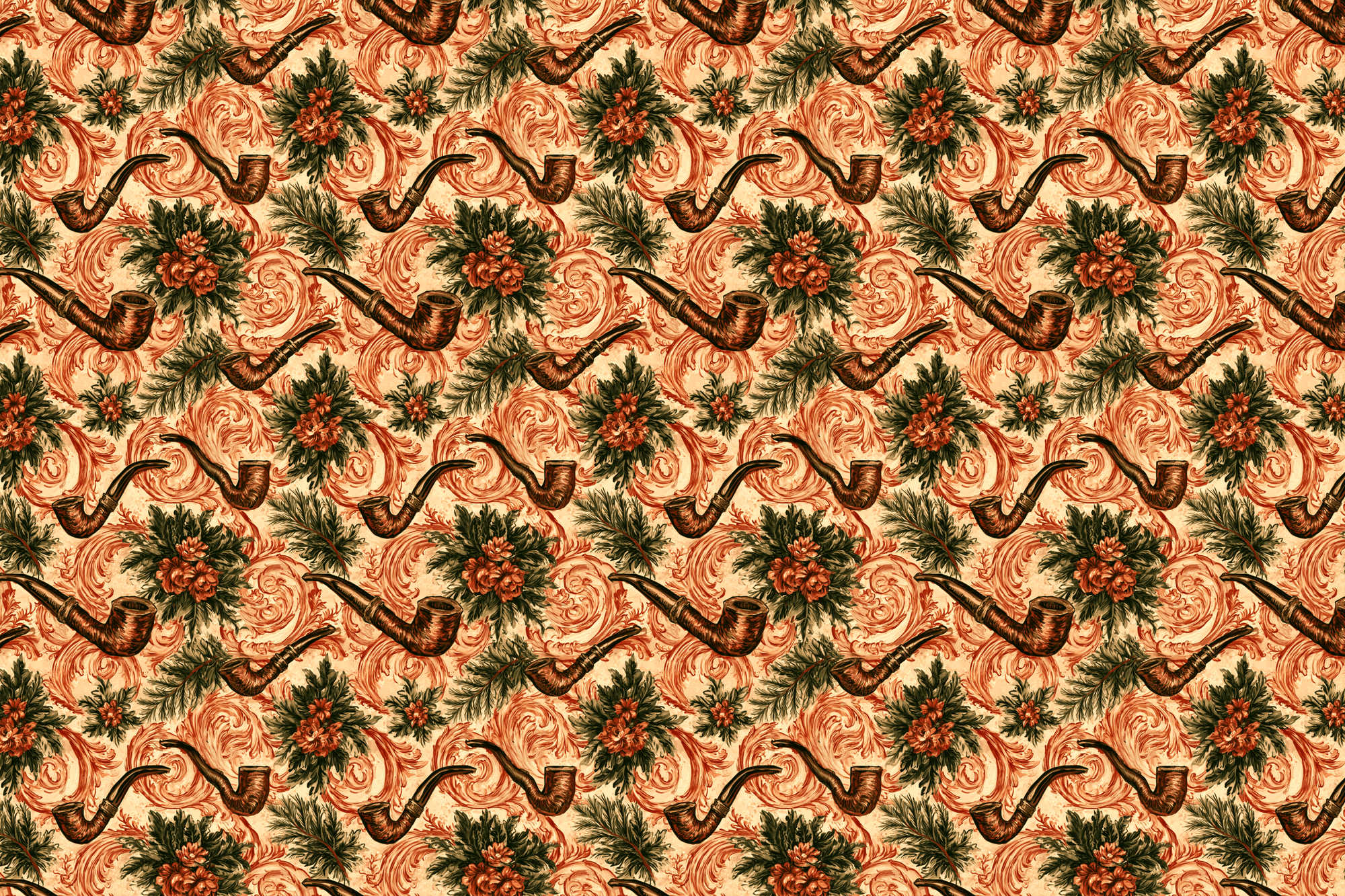 Smoky Situation: Vintage Pipe Wrapping Paper