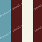 Retro geometric pattern featuring bold vertical stripes in slate blue, deep burgundy, and cream.