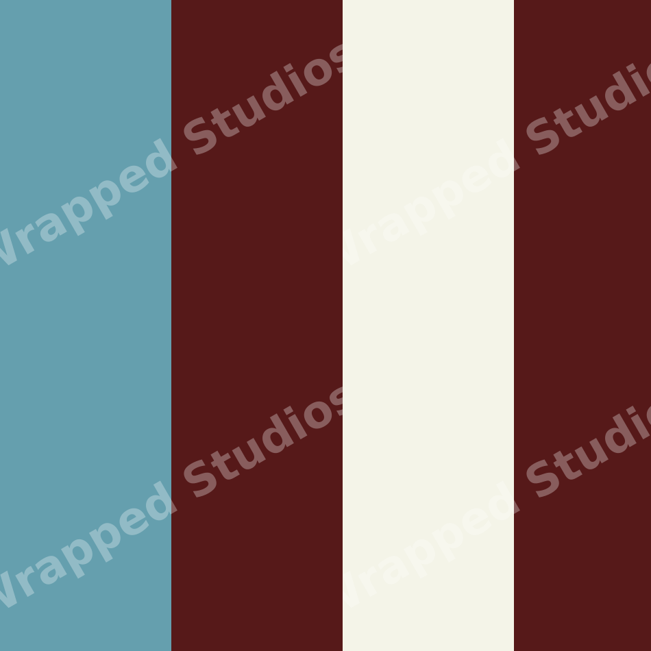 Retro geometric pattern featuring bold vertical stripes in slate blue, deep burgundy, and cream.