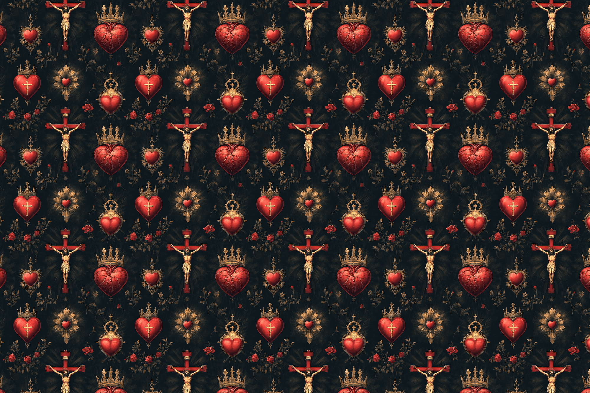 Regal Roses: Sacred Heart Wrapping Paper