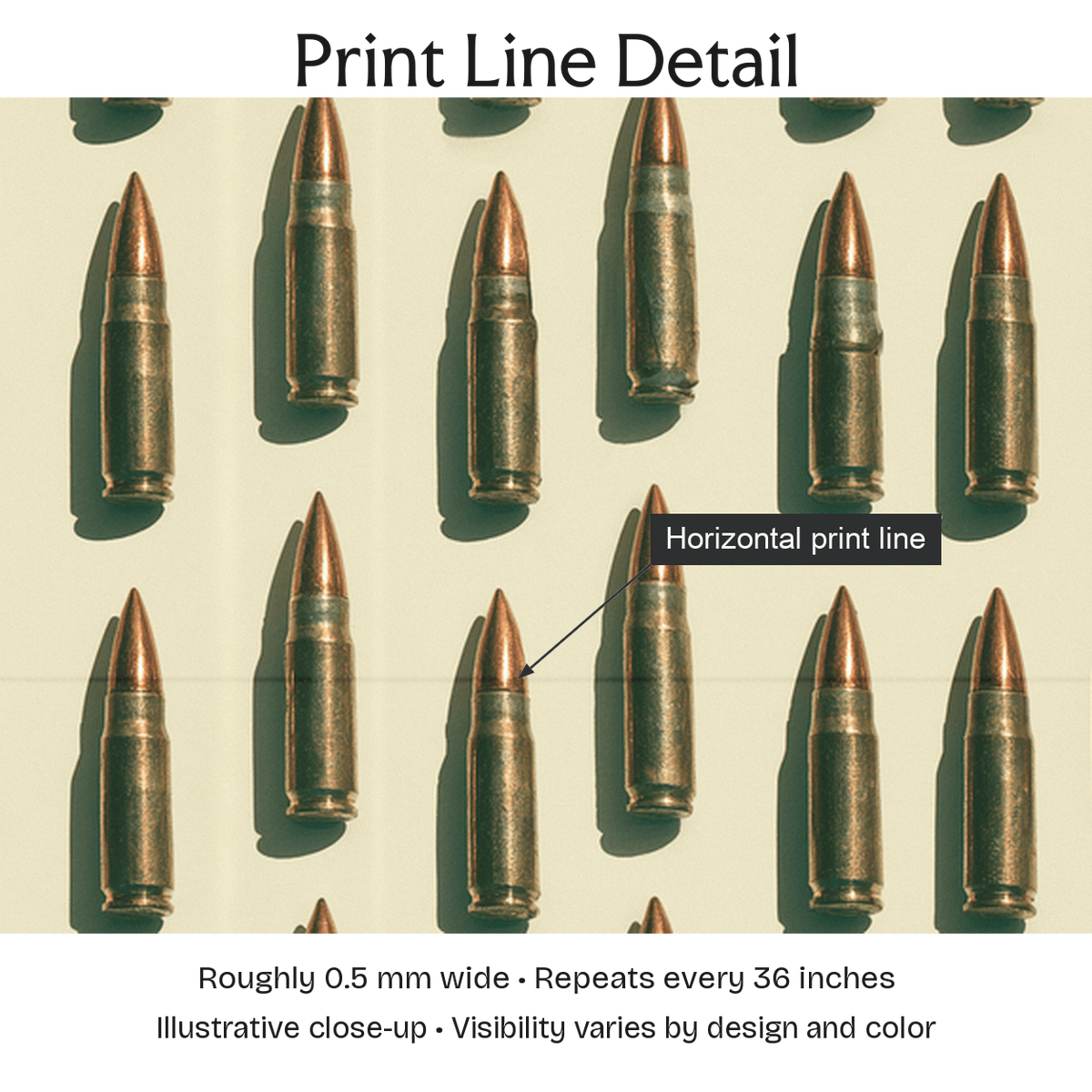 333834 — Print Line Detail. Illustrative close-up; visibility varies by design and color.