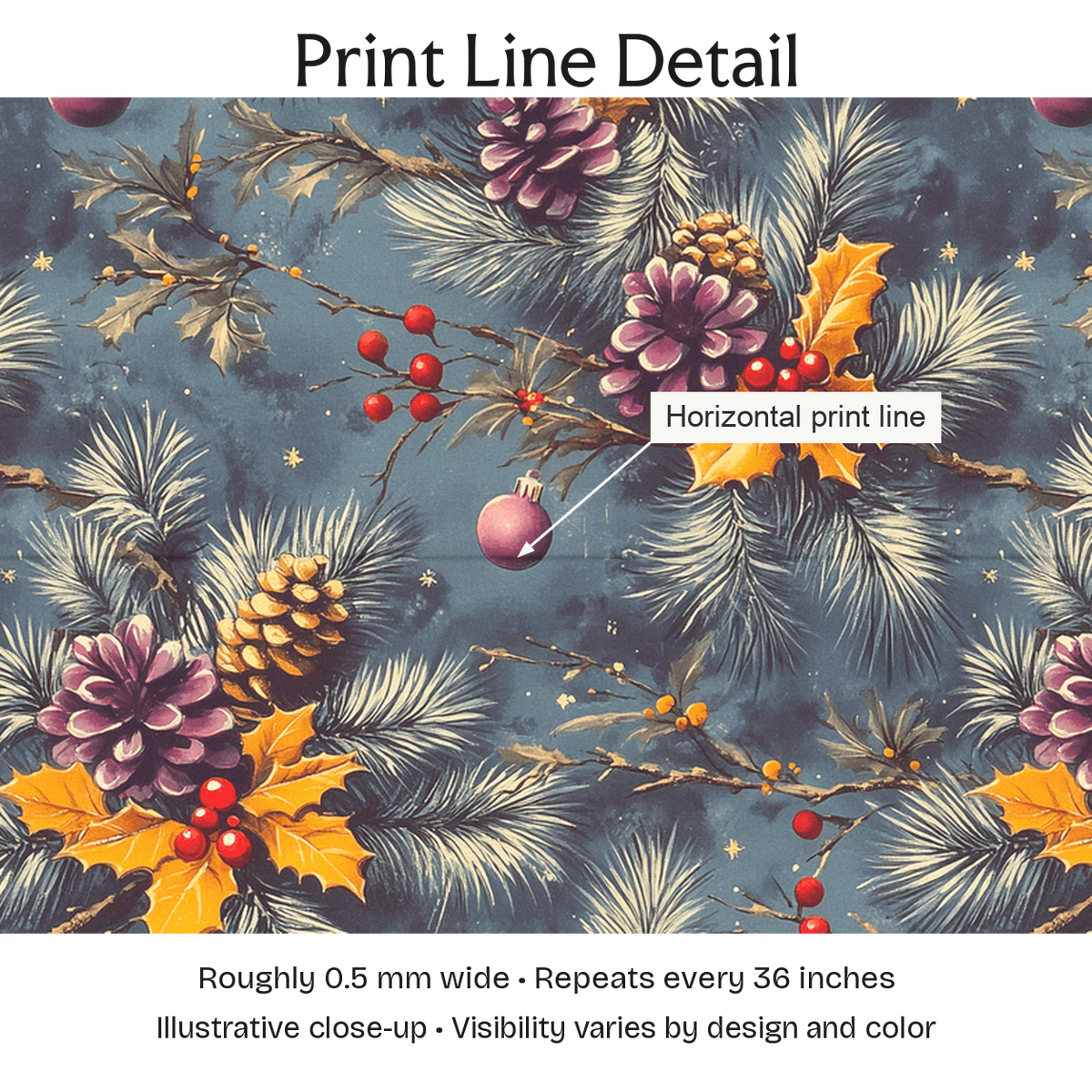 336743 — Print Line Detail. Illustrative close-up; visibility varies by design and color.