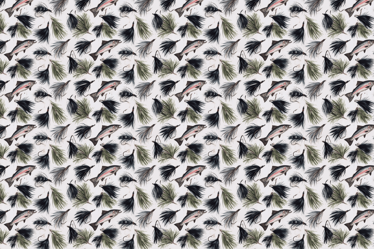 Angler Danger: Vintage Fly Fishing Wrapping Paper