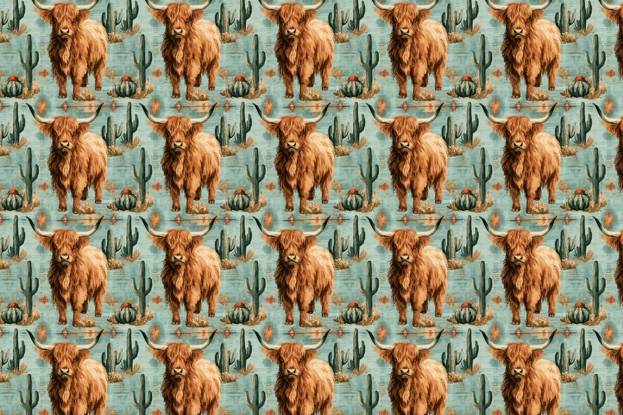 Bovine Outlaw: Western Highland Cow Wrapping Paper