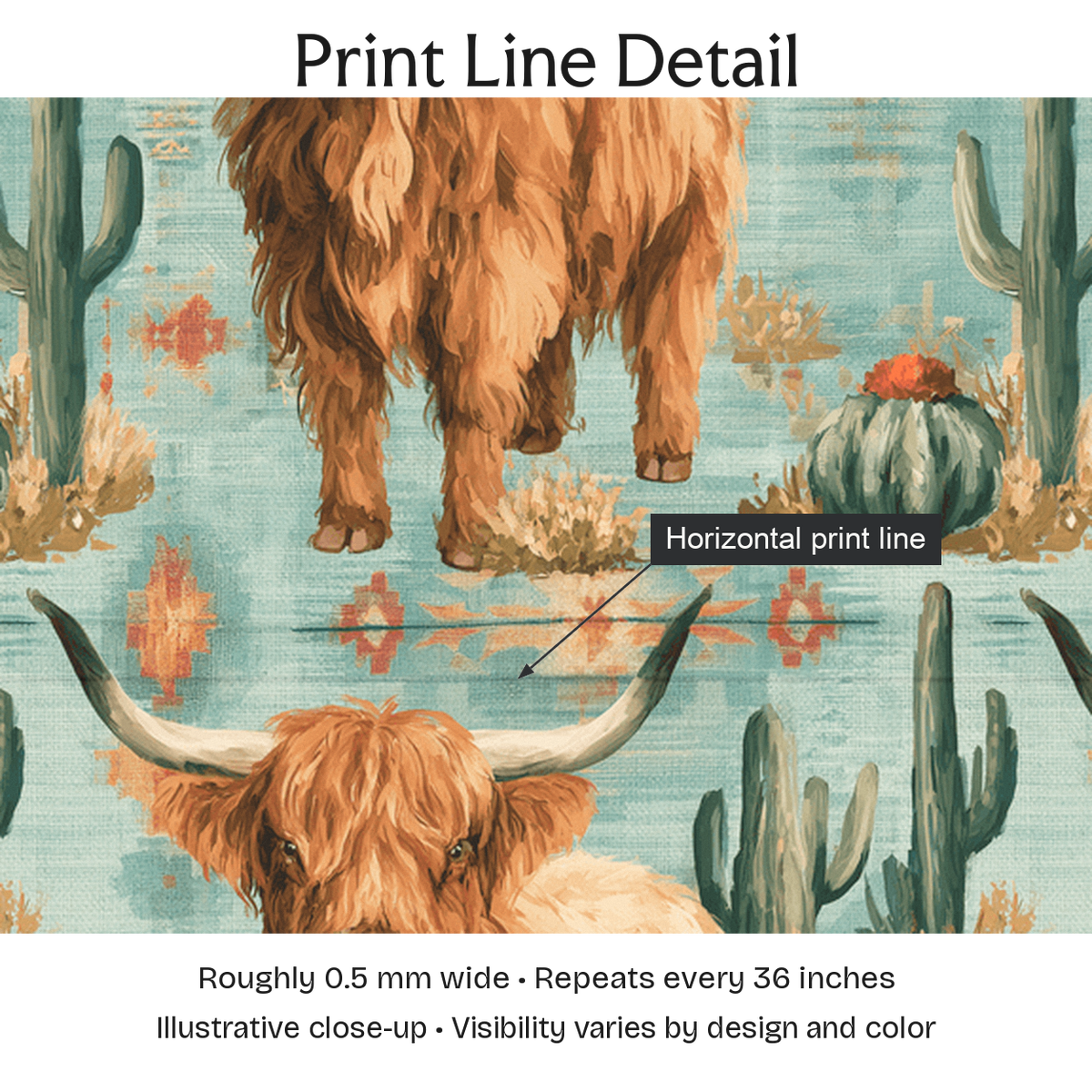 343657 — Print Line Detail. Illustrative close-up; visibility varies by design and color.