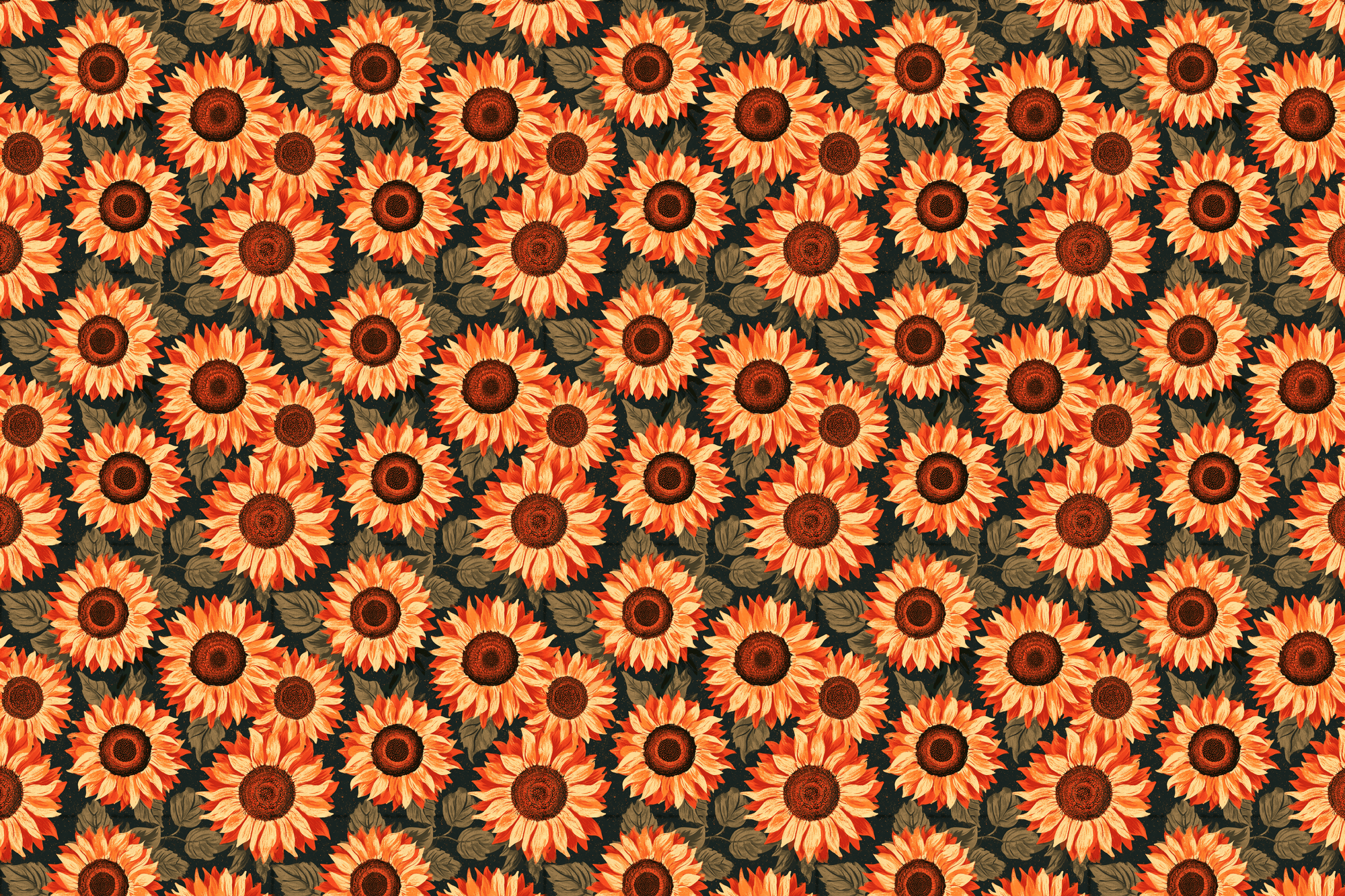 Sultry Sunflowers: Vintage Autumn Wrapping Paper