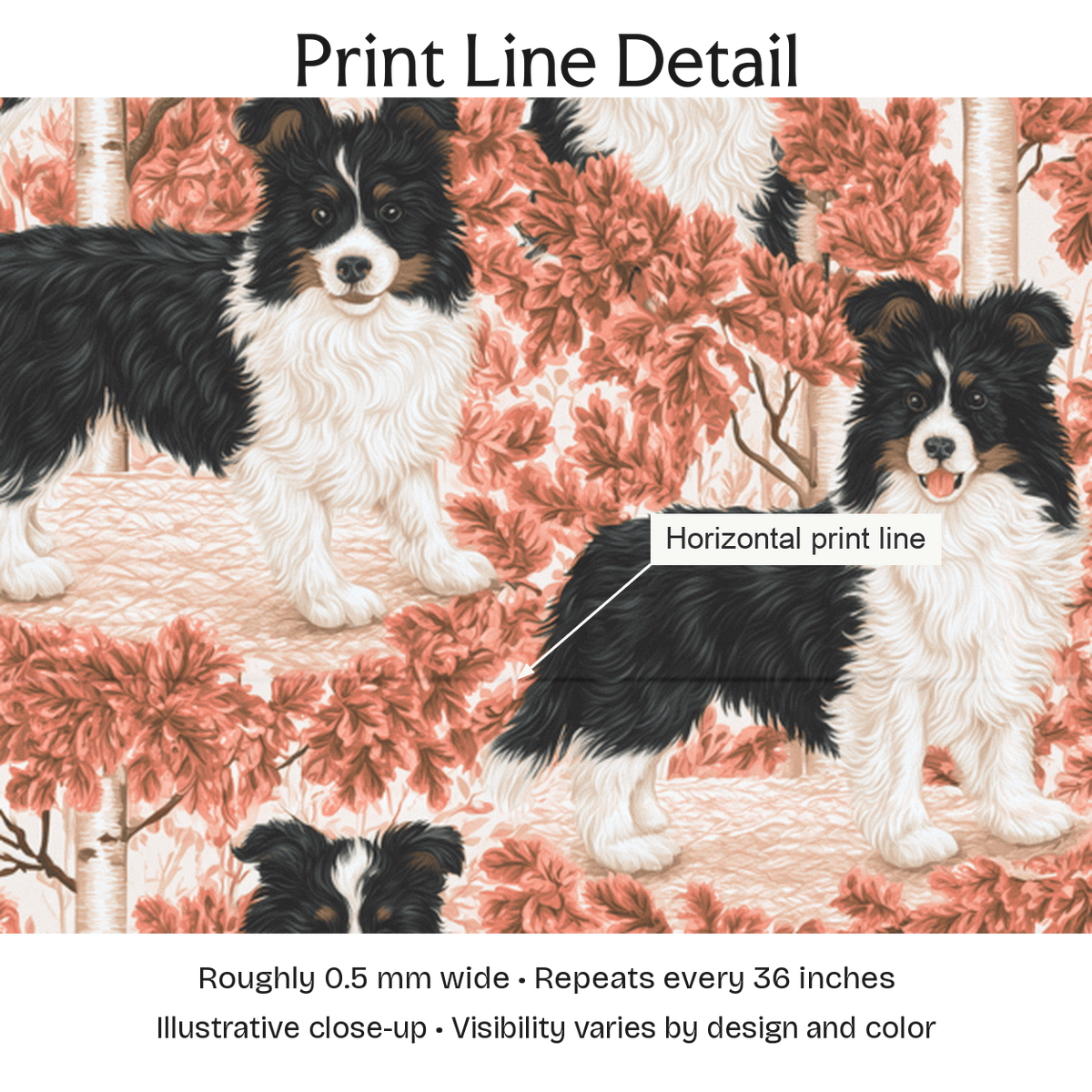 352885 — Print Line Detail. Illustrative close-up; visibility varies by design and color.