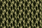 Distressed army camo pattern with soldier silhouettes in a grungy olive green and beige military design.