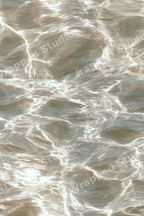 Seamless beige water ripple pattern with shimmering sunlight reflections and a serene liquid texture.