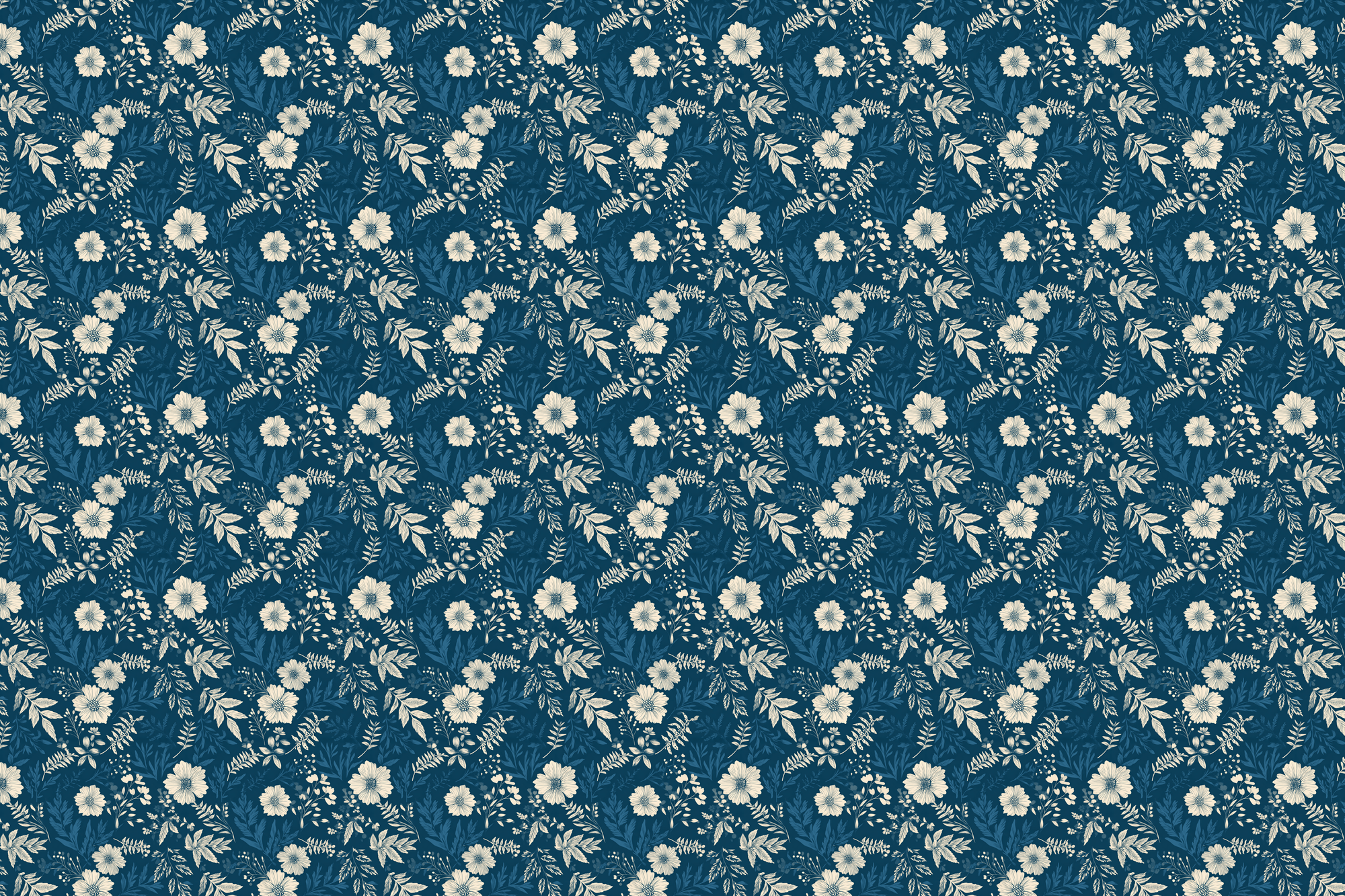 Dreamy Floral Delight: Blue Gift Wrap