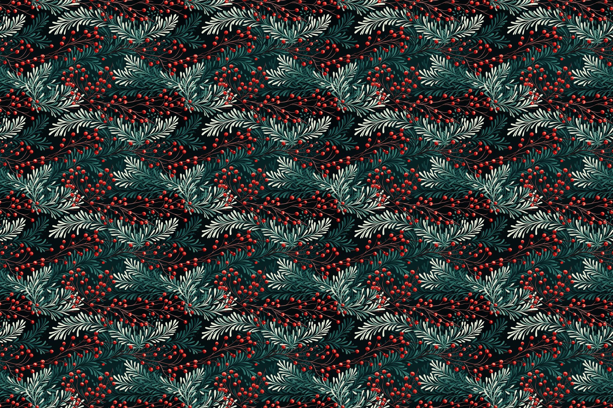 Winterberry Wonders: Modern Christmas Wrapping Paper