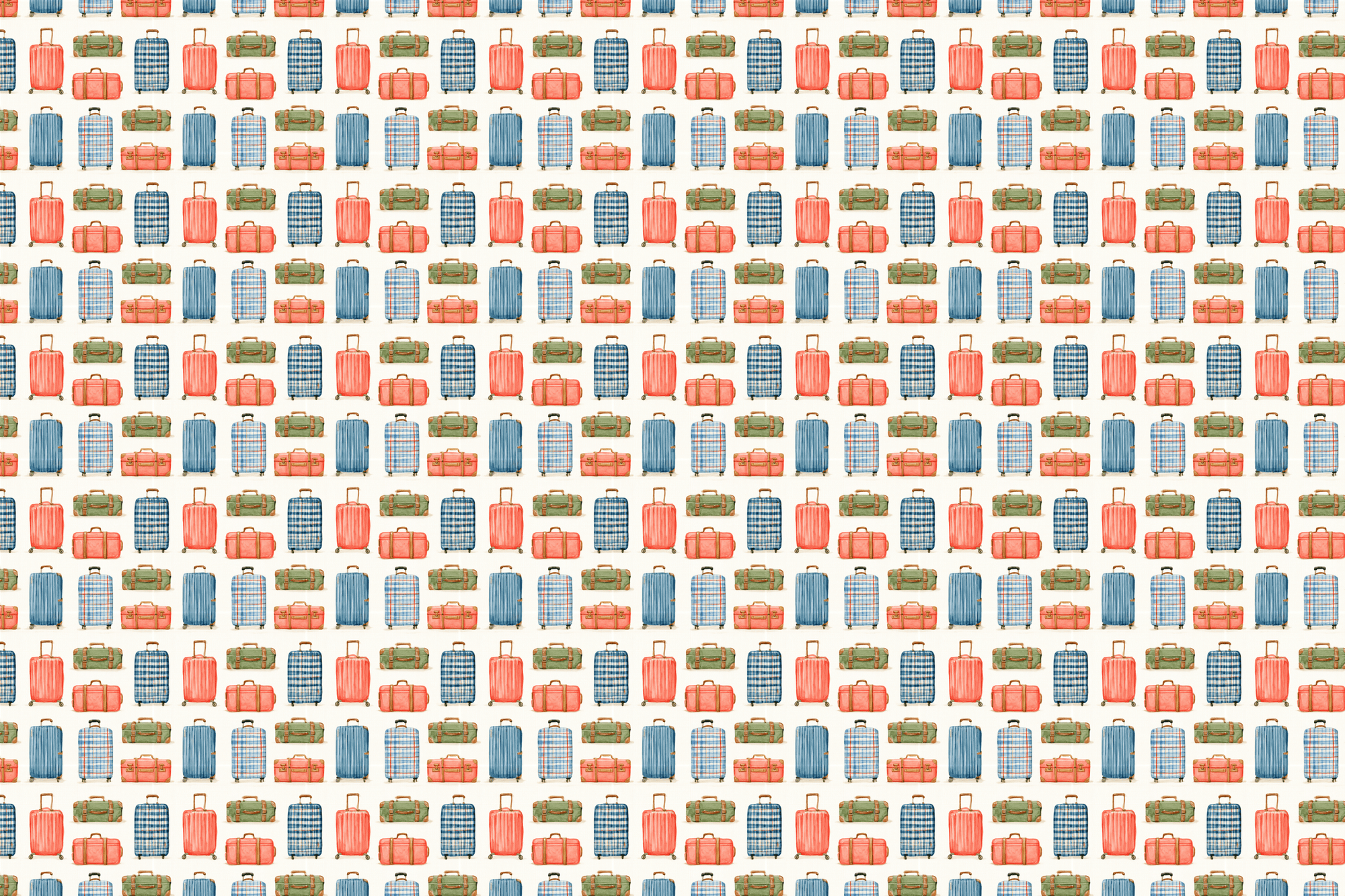 Wandering Watercolor: Vintage Suitcase Wrapping Paper