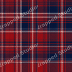 Classic red and navy blue tartan plaid pattern with white accent lines.