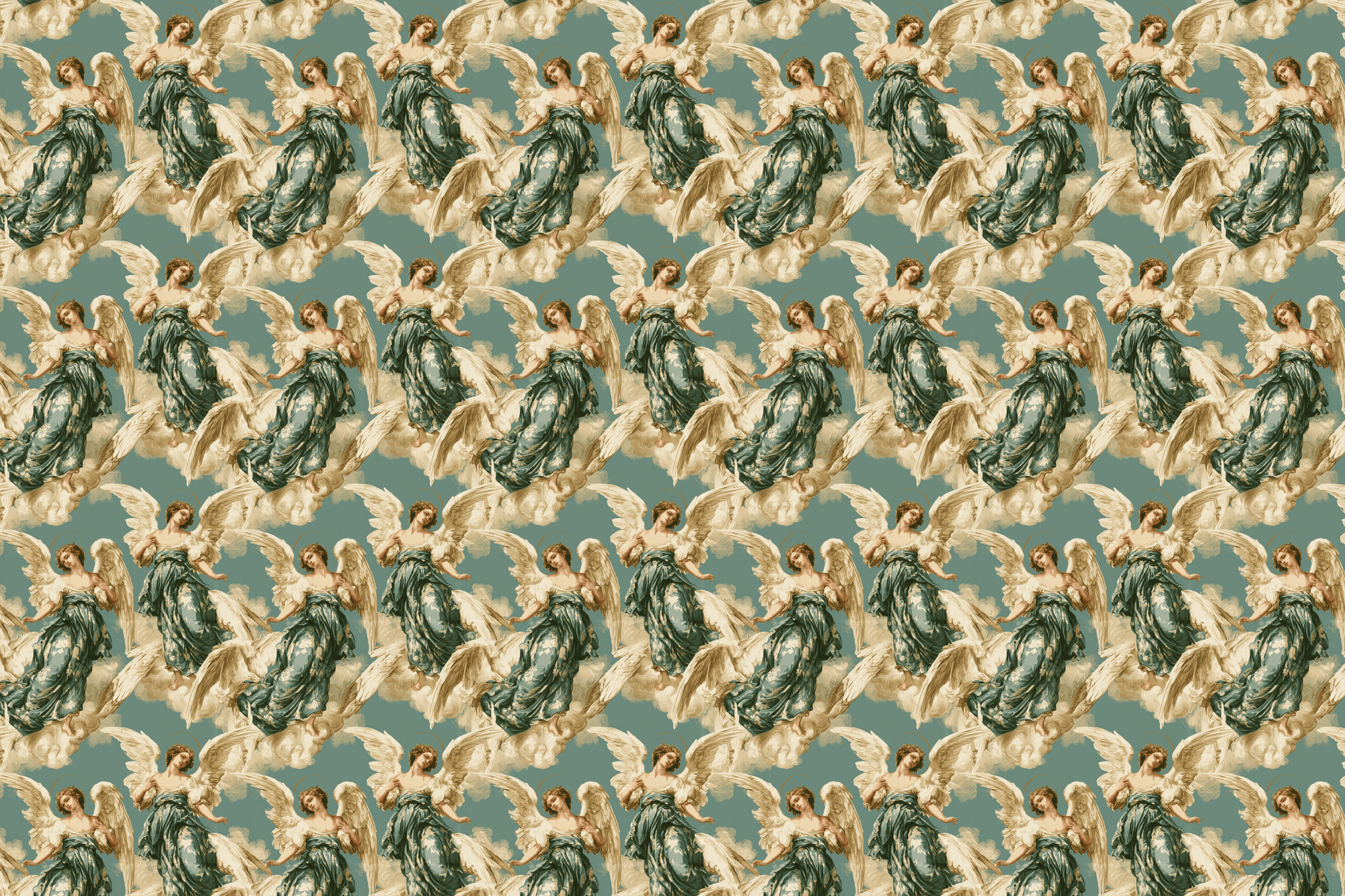 Angelic Abundance: Vintage Angel Wrapping Paper