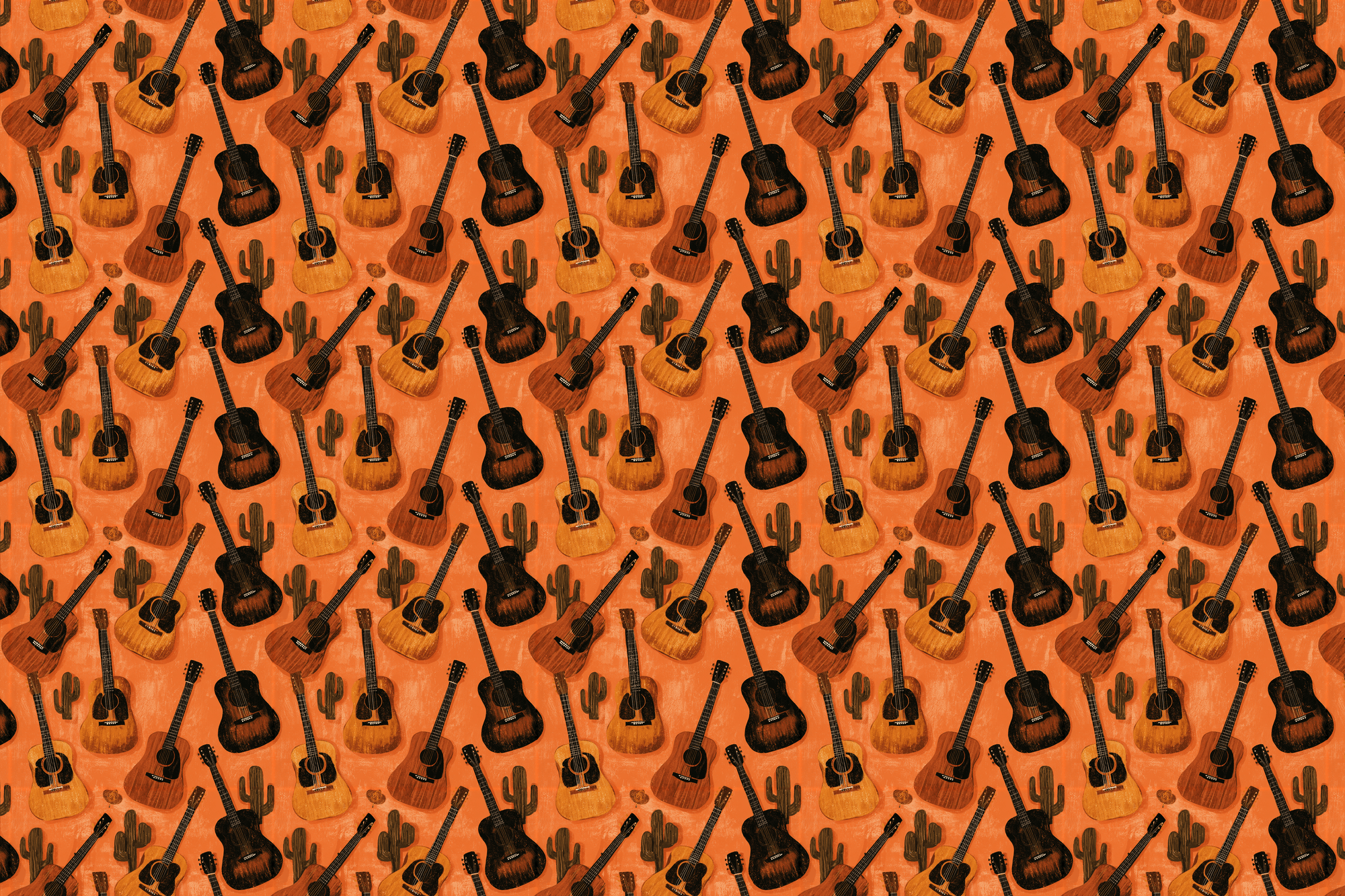 Cactus Chords: Western Wrapping Paper