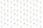 Elegant First Communion pattern with vintage sepia sketches of praying children and crosses.