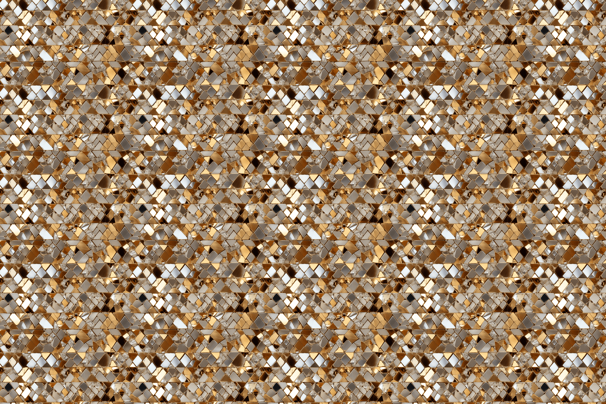 Golden Glimmer Mosaic Wrapping Paper