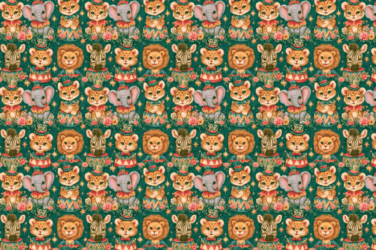 Cute Carnies: Vintage Circus Wrapping Paper