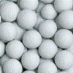 Seamless golf ball pattern featuring realistic white dimpled sports balls in a repeating design.